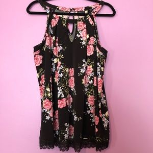 Torrid Floral and Lace Tank